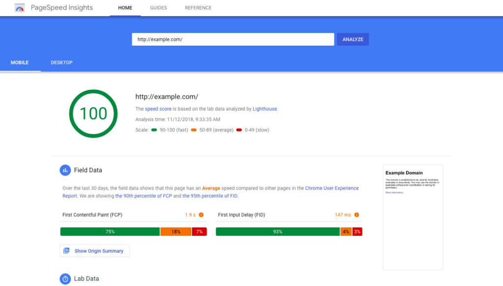 PageSpeed Insights Local SEO Tool